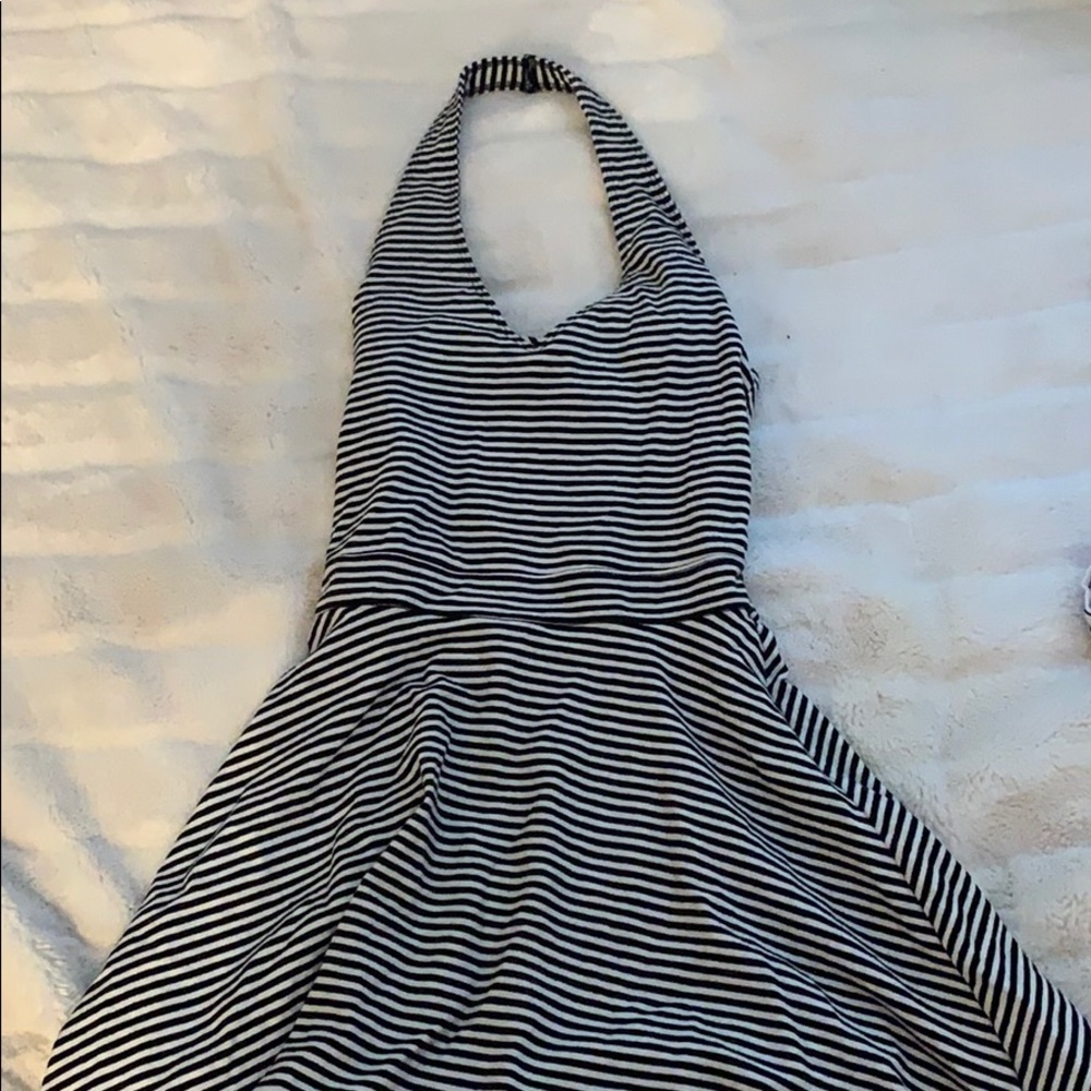 Backless striped dress
